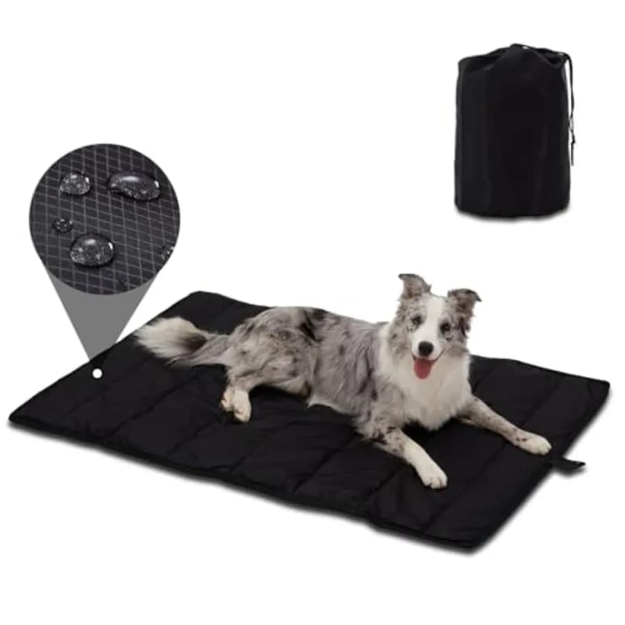 Cuccia da Viaggio per Cani, Tappetino Portatile per Campeggio Esterno con Maniglia, Facile da Pulire, Impermeabile e Anti-Odore