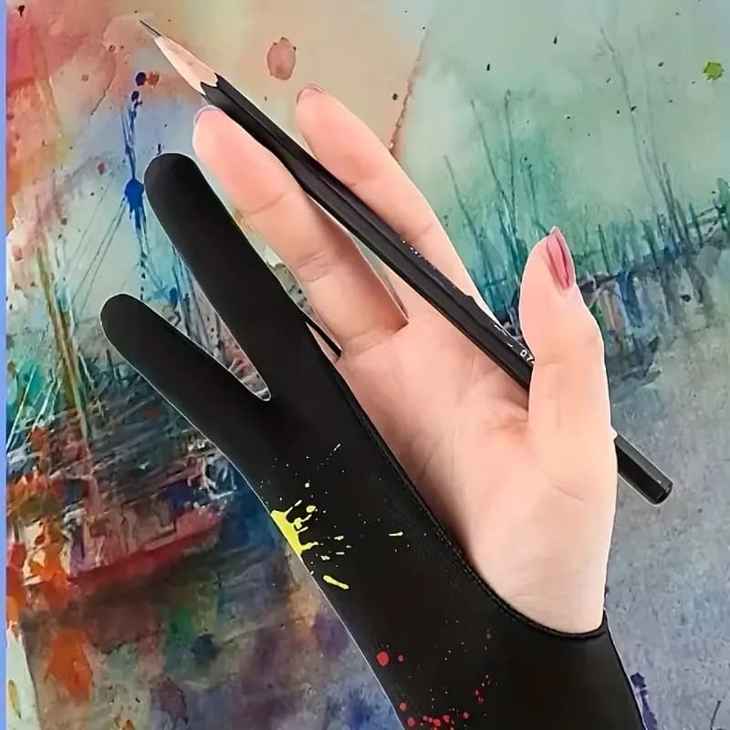1/3pcs Anti-Smudge Artist Drawing Gloves Two Finger Anti-Touch Protective Gloves for Drawing Tablet Screen Board Art Supplies