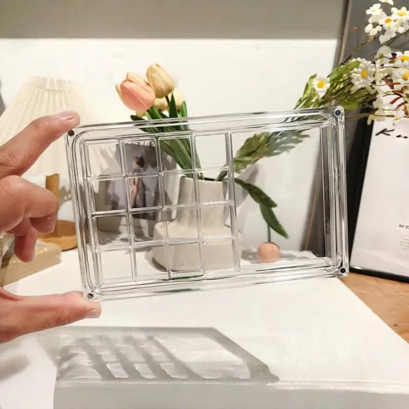 [JT] 1Pc Durable Stars Marine Trinket Storage Case 17 Acrylic Grills Shell Display Box With Magnets Beads Jewelry Chic Gife