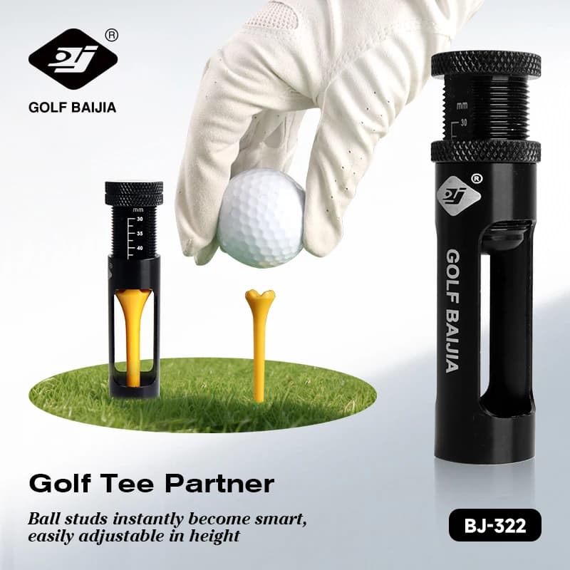 Black Golf Tee Partner Adjusting Tool for Precise Height Setting to Enhance Ball Flight Distance Essential Golf Accessory