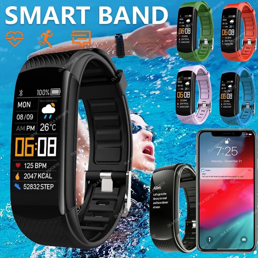 New Smart Band Heart Rate Blood Pressure Monitor Waterproof Fitness Tracker Bracelet Smartband for Android IOS