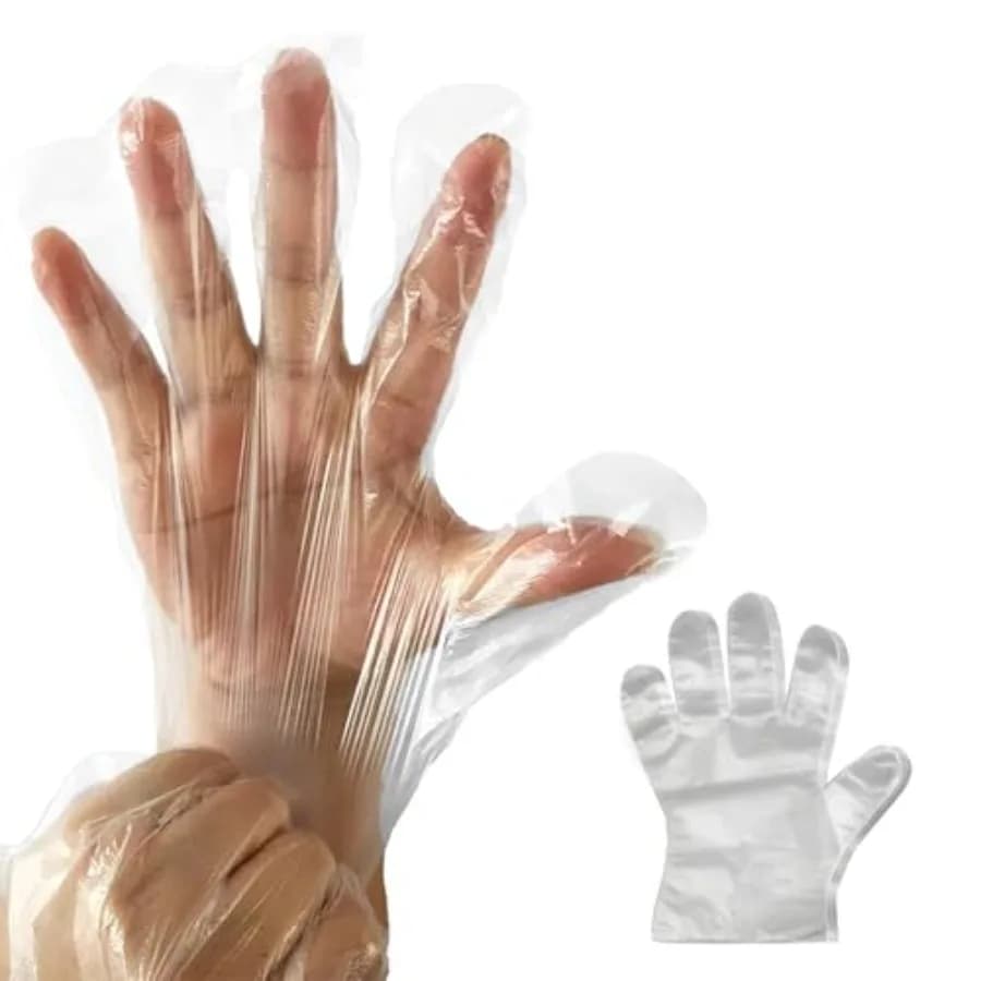 400 guanti monouso in plastica, guanti per la pulizia domestica, adatti per alimenti, senza lattice, senza polvere, taglia unica, per cucinare