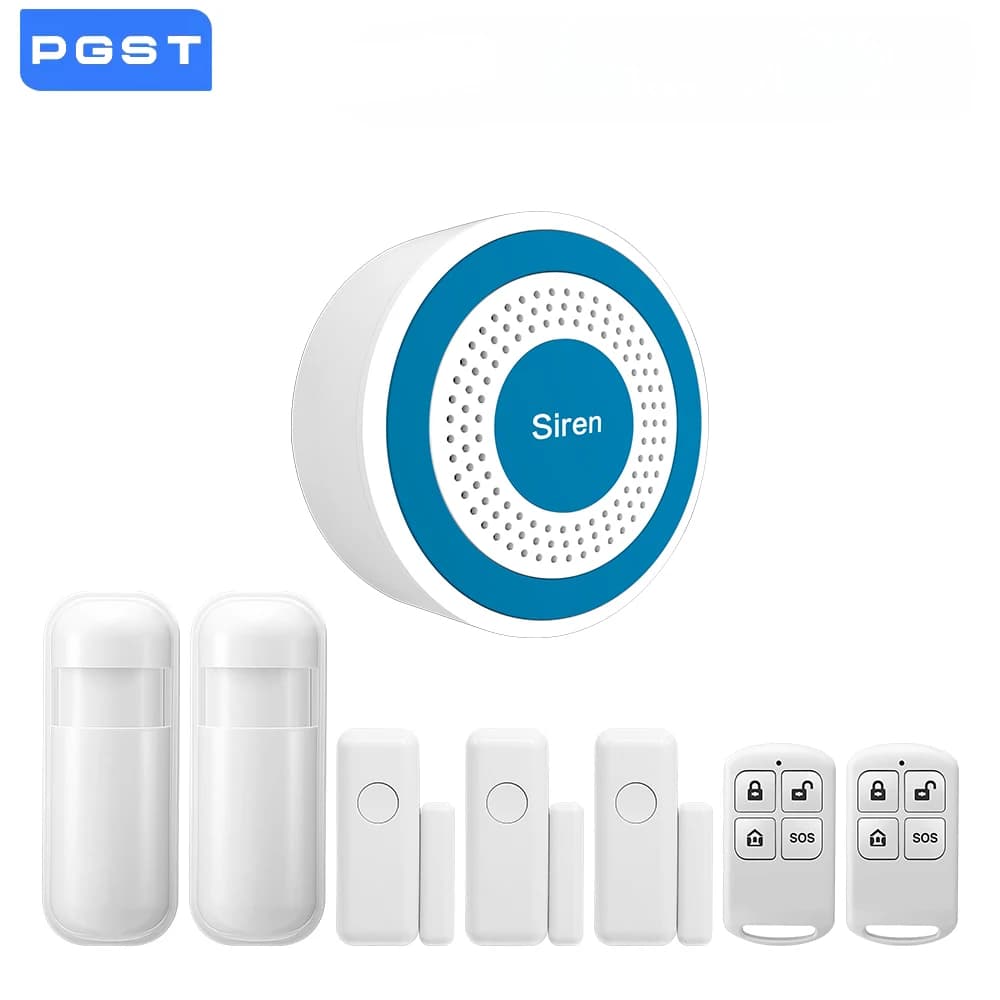 Sirena stroboscopica con suono e luce wireless 433 MHz Sirena di allarme autonoma per interni con sensore PIR Sensore porta Sistema di allarme di sicurezza domestica