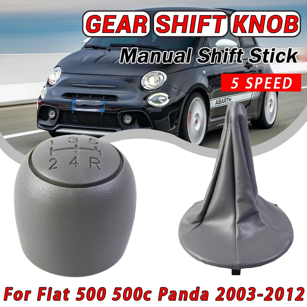 Copertura in Pelle PU per Leva del Cambio Auto, Protezione Antipolvere per Fiat 500 500c Panda 2003-2012