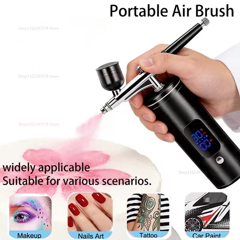 Aerografo con Compressore, Pistola a Spruzzo Portatile per Pittura e Artigianato, Mini Aerografo Ricaricabile USB, Spruzzatore Portatile