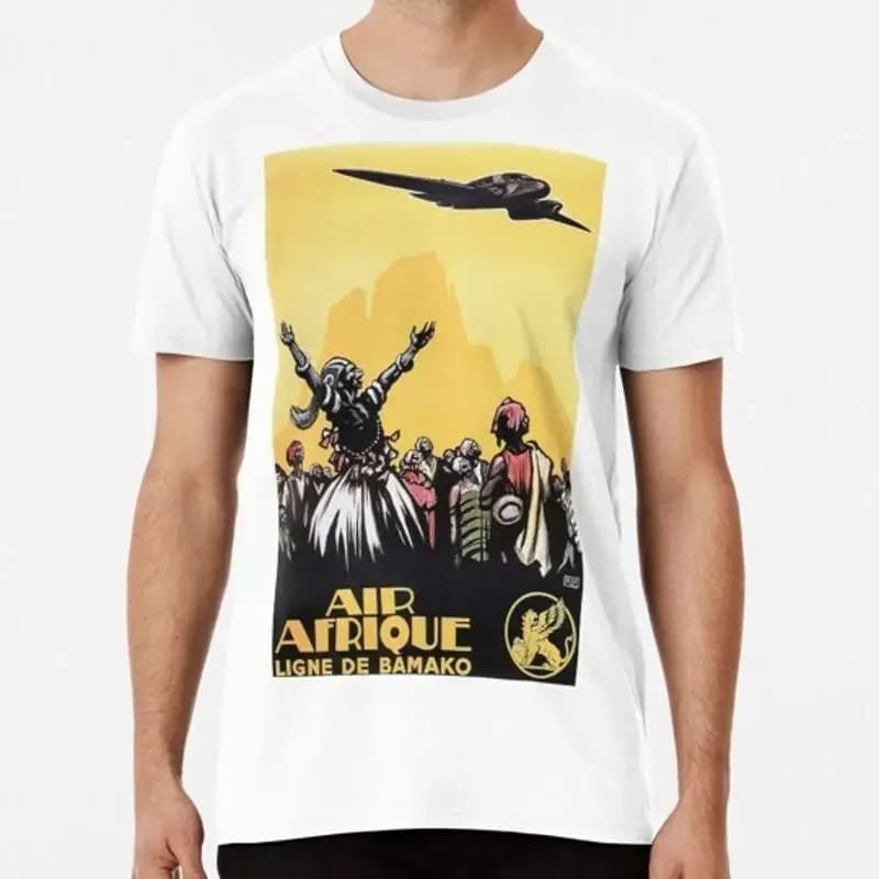 Air Afrique Airline Line Of Bamako Africa Vintage Plane Travel S 5XL USA T Shirt