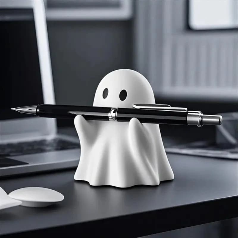 1/2 pezzi Divertente portapenne a forma di fantasma, design a statuetta di fantasma spaventoso, portapenne per organizzare la scrivania, accessorio regalo per famiglie e amici