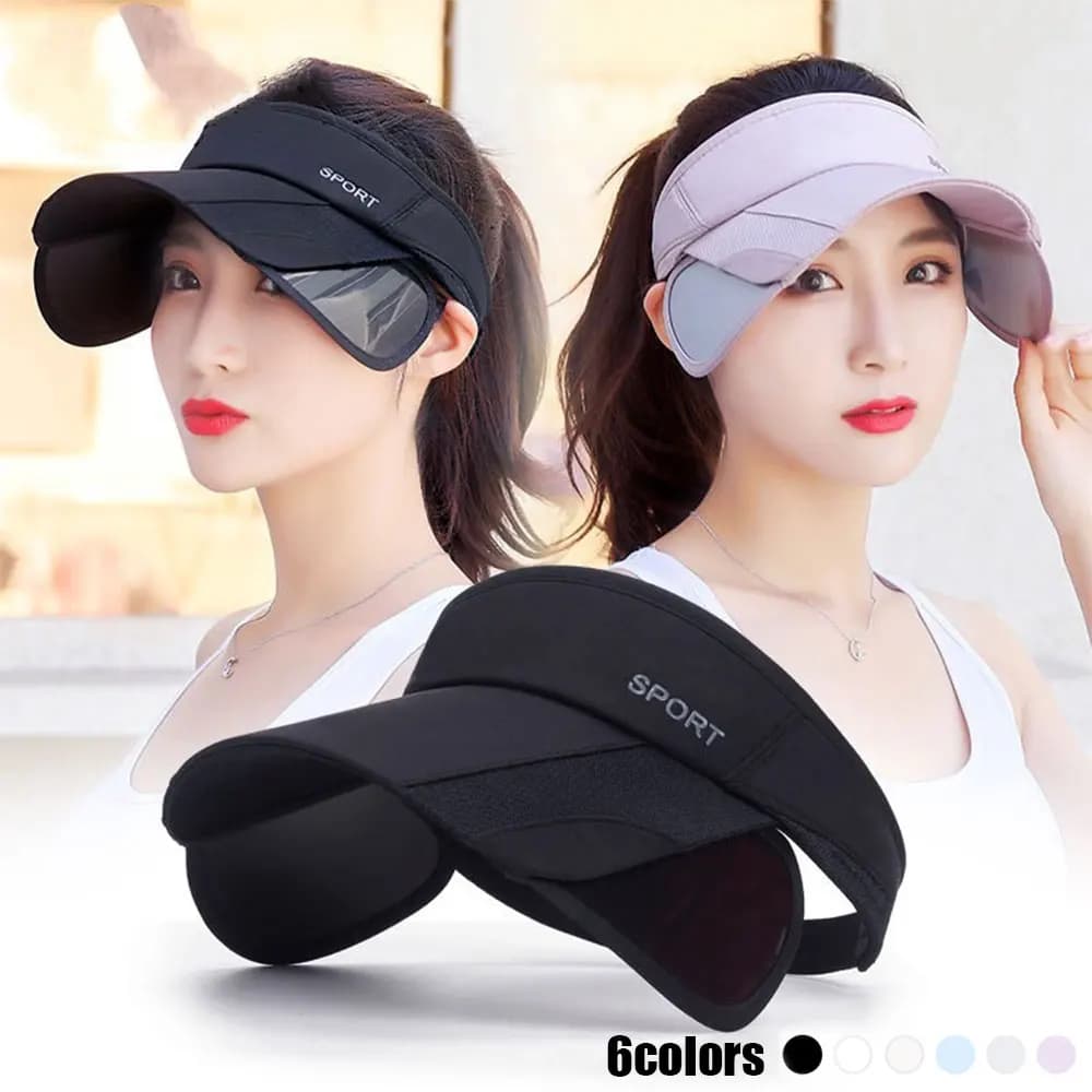 Cappelli Estivi Sportivi con Tesa Ultra Larga e Parte Superiore Aperta per Donna e Uomo, Protezione UV, Cappello Parasole Regolabile per Ciclismo