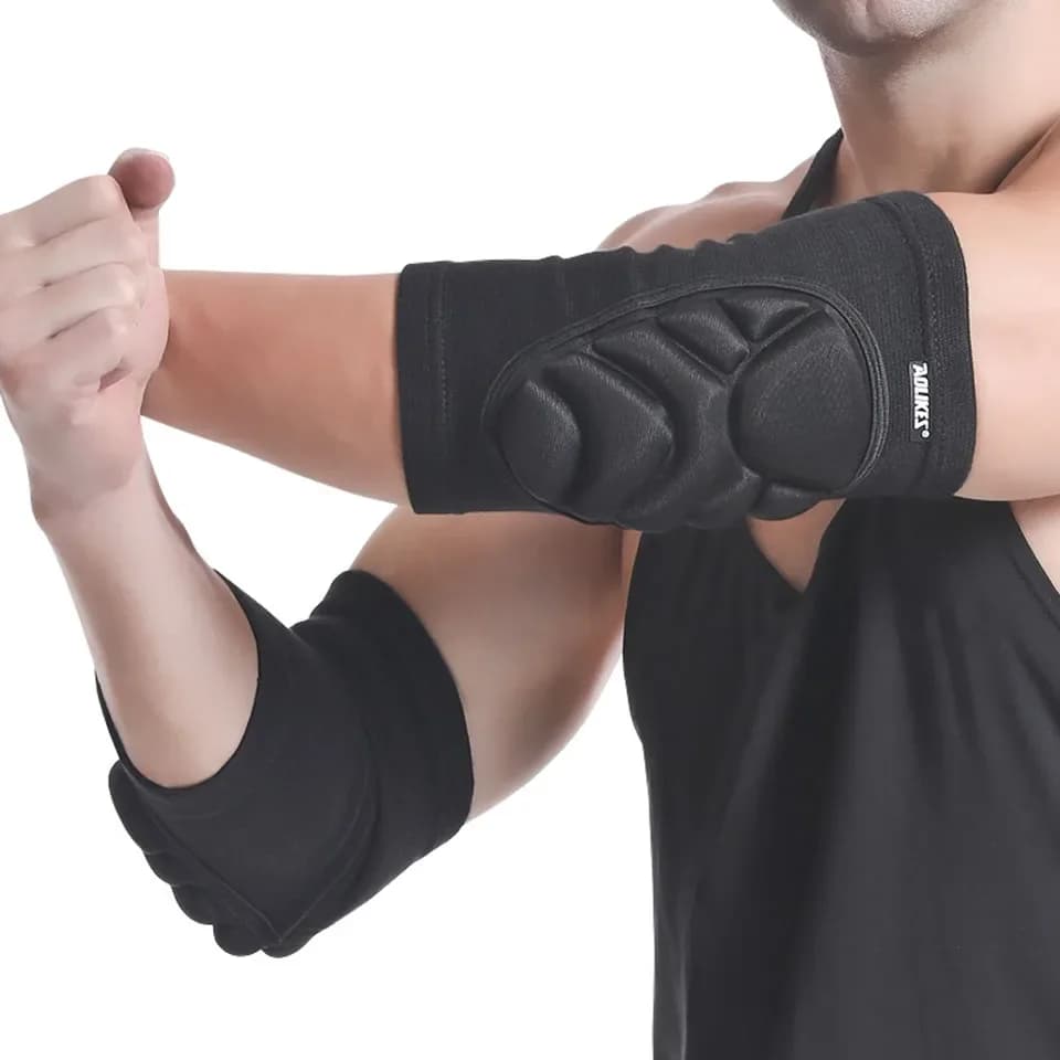 2 pezzi 1 paio di gomitiere protezione per gomito supporto per spugna da pallavolo bretelle per gomiti a compressione per basket Tennis Football