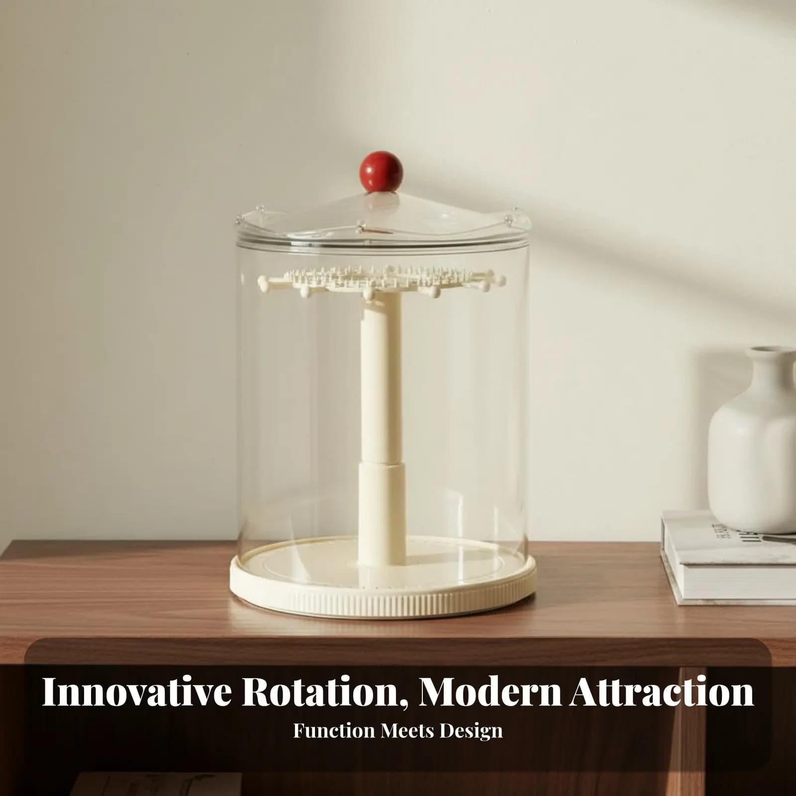 360° Rotating Exhibitor for Hidden Storage ° Display for Dolls with Transparent Design