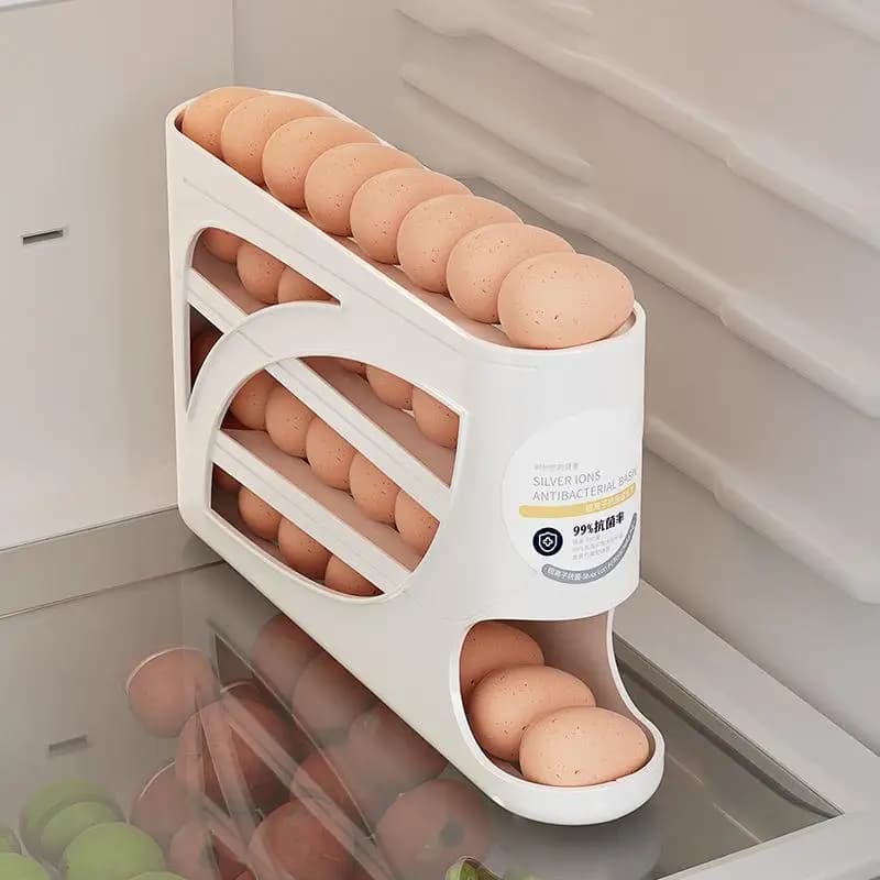 Dispenser Automatic for 4 Level Eggs, Container Organizer Reusable for Kitchen Eggs