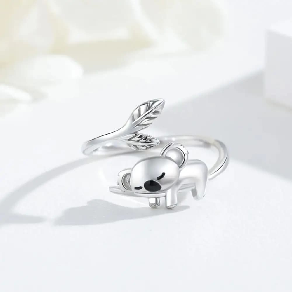 Anello Aperto a Forma di Animale Adorabile, Stile Trendy, Design Creativo, Anello Animale dal Design Semplice, Anello Aperto con Design Panda, per Uso Quotidiano