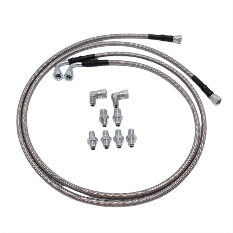 Ingenious-SS Kit flexible cooling tubes transmission oil tube 2 pieces 52 "length for Chevy Ford GM GMC, Buick Cadillac TH350 700R4 TH400