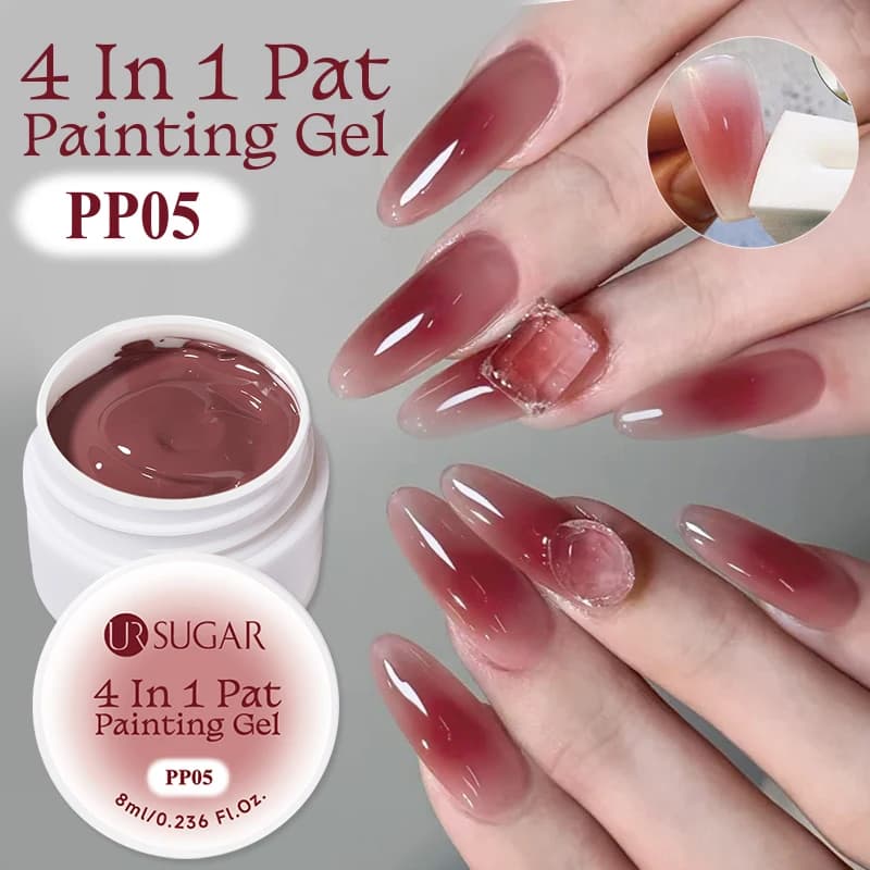 UR SUGAR Red Pat Painting Gel Nail 4 in 1 Unghie semipermanenti Soak Off UV LED utilizzate per il modello di stampa sfumata