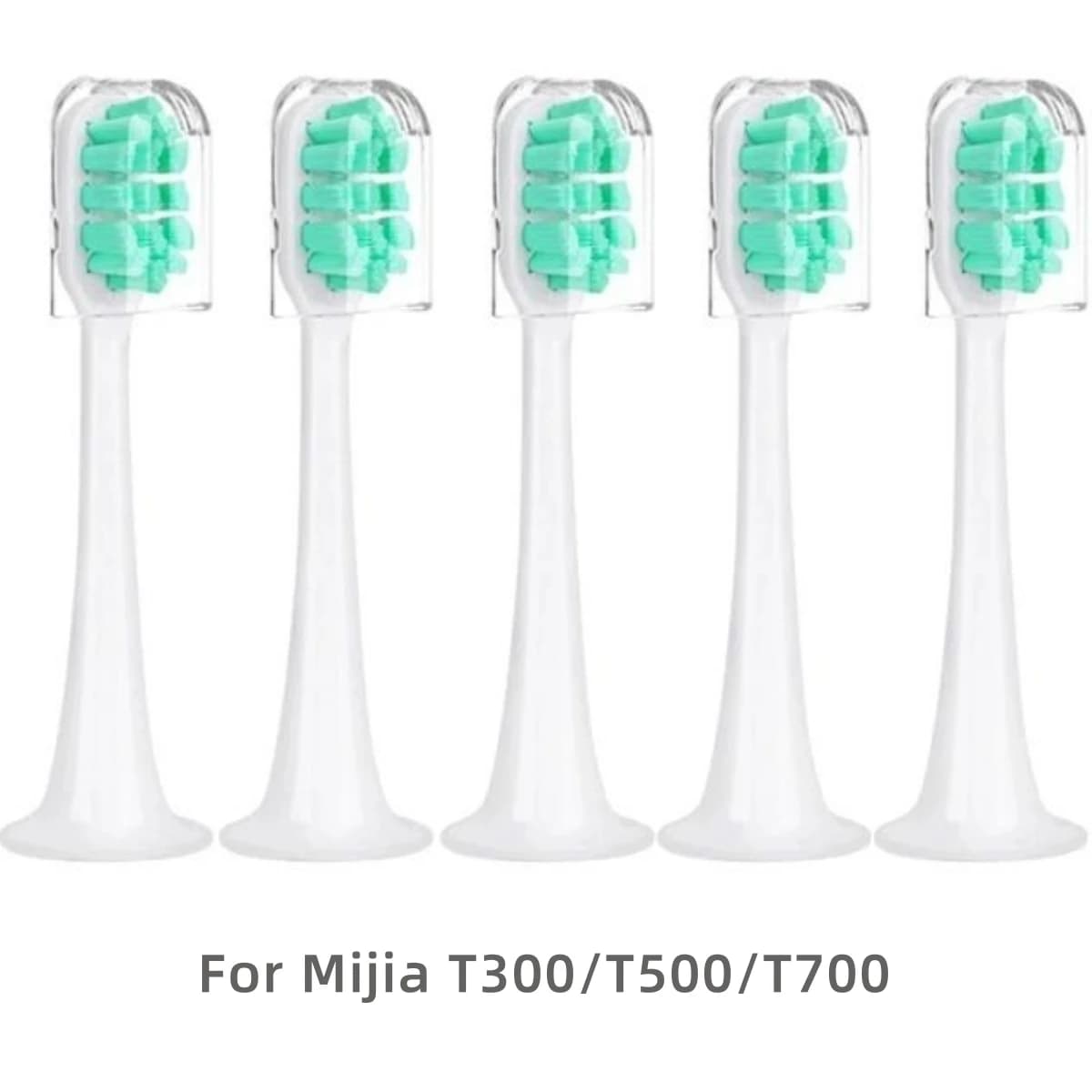 5 heads for Xiaomi MIJIA T300/T500/T700 electric brushes rounded bristles with dust cap remove stains