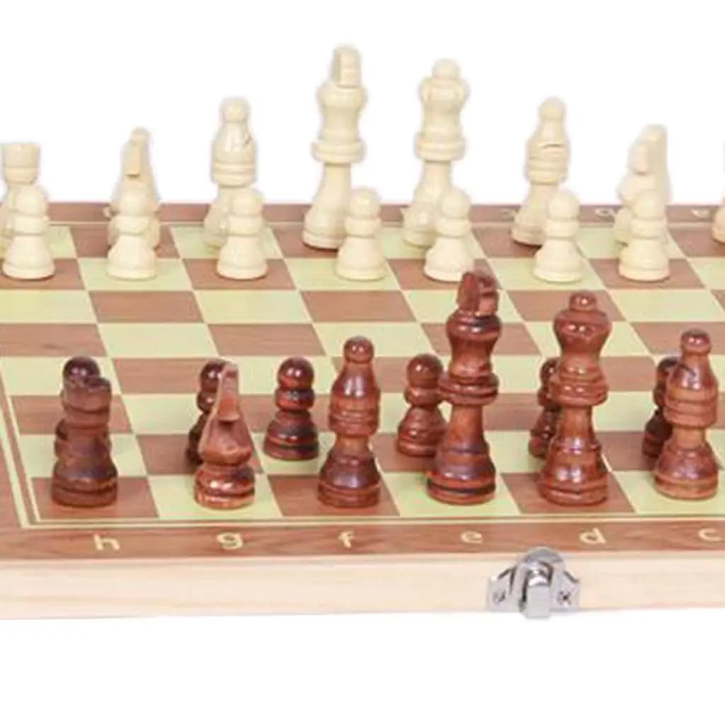 3 in 1 Chess Board Set Luxury Wooden Classic Folding Game for Family Gathering and Leisure Time
