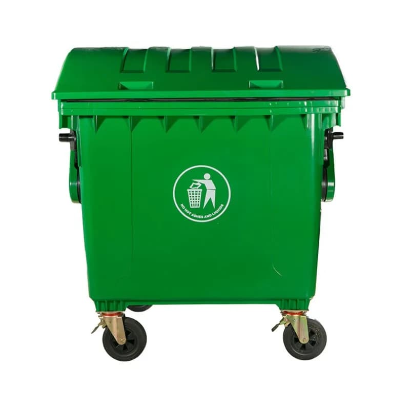 Camion della spazzatura igienico-sanitari da 1200 litri, bidone della spazzatura extra large per l'igiene all'aperto, grande camion per la pulizia a spinta manuale con coperchio