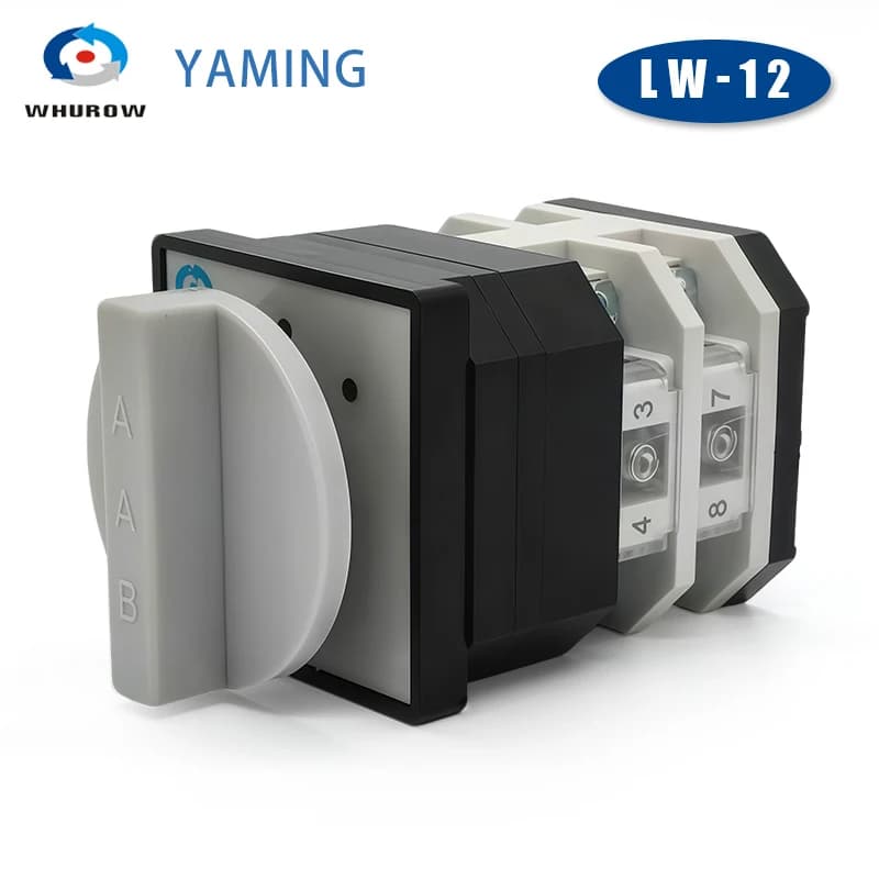 Interruttore Rotativo a Camme LW12-16YD408/2 a Tre Posizioni ON-OFF-ON, 690V 16A, per Controllo Circuito e Alimentazione Principale