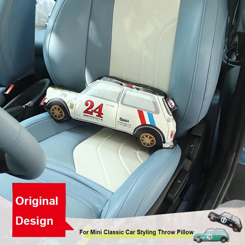 Per Mini Cooper serie intera Materiale in pelle Cuscino per auto Cuscino per protezione lombare della colonna vertebrale Accessori per auto