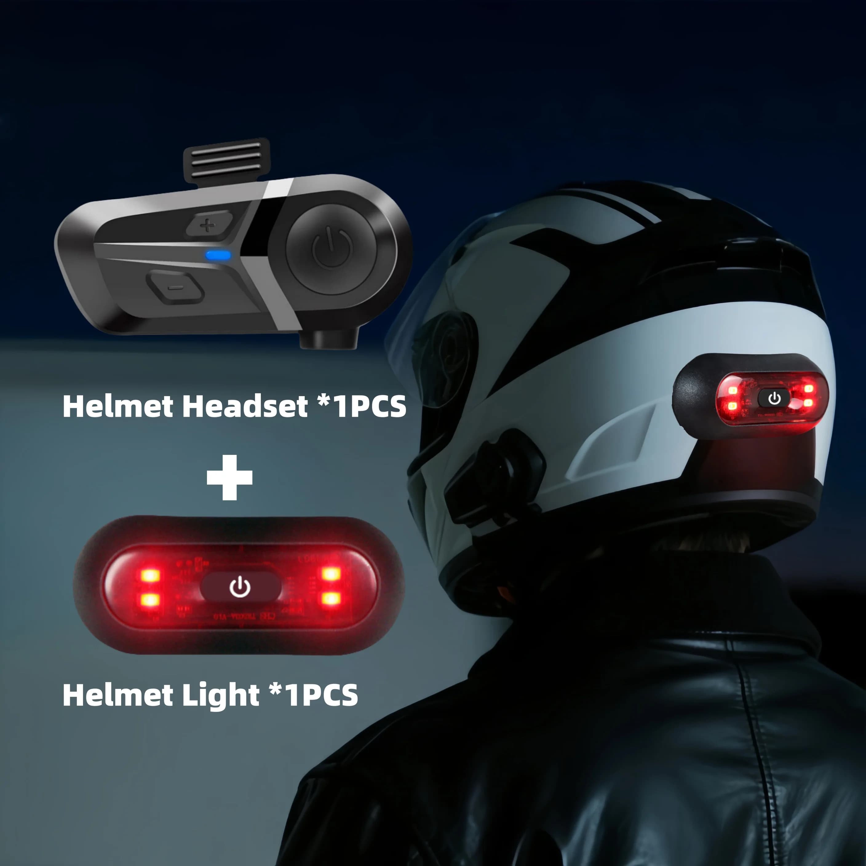 Auxiliary wireless for motorcycle helmet with light rechargeable lithium battery for helmet, ideal for outdoor sports and driving
