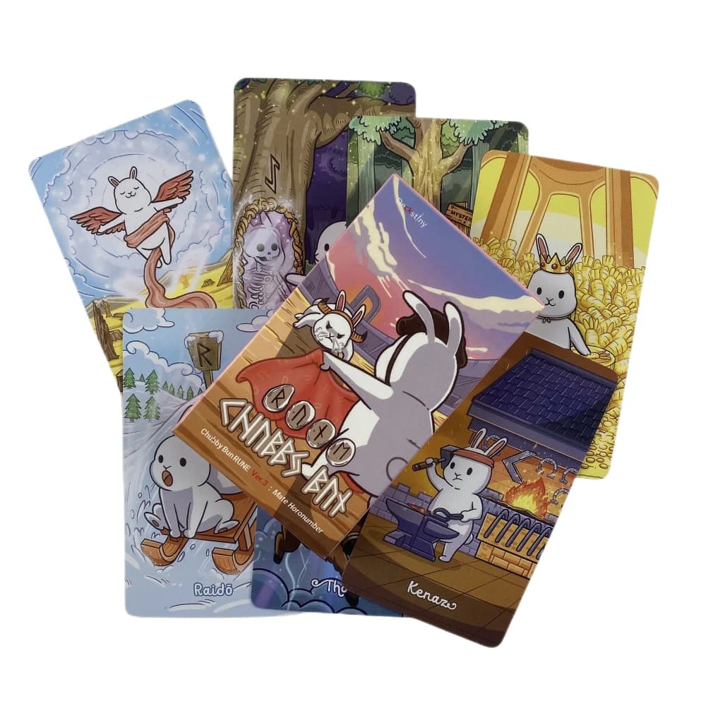Chubby Bun Rune Ver.3 Rabbit Oracle Cards mazzo di divinazione dei tarocchi English Vision Edition Board Playing Game For Party