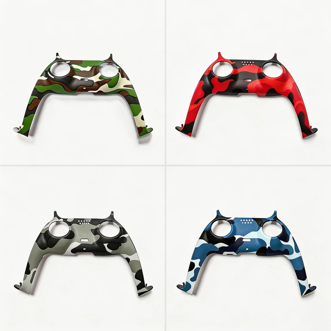 5PCS Camouflage Matte Decorative Cover For PS5 Game Controller DIY Replacement Shell For Playstation 5 Shell Accessories