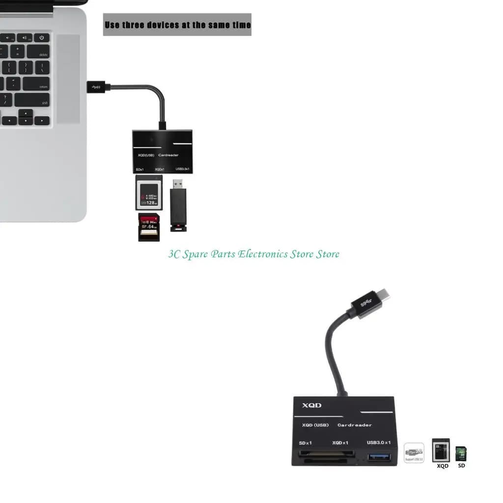 Lettore schede XQD per fotocamera SZ Connettore per lettore schede memoria hub USB veloce nero