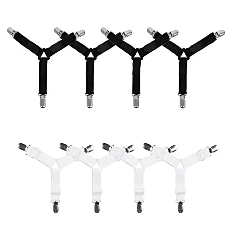 4 pcs/set Elastic Lenzuolo Pliers Fixing Belt Sheets Coprimaterasso Covers Quilt Cover Holder Covers Arrange Gadget