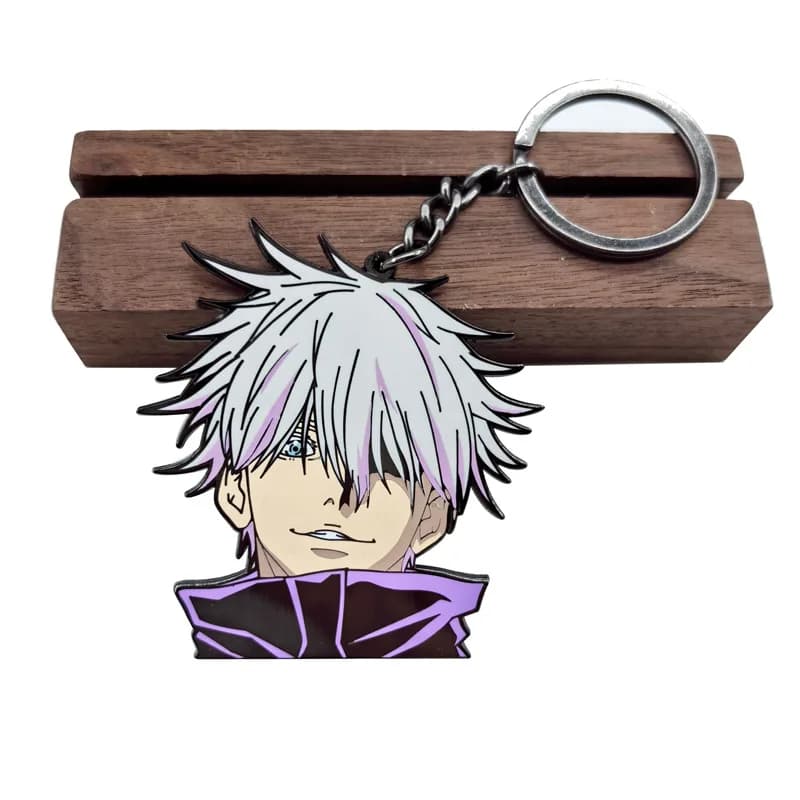 Nuovo Portachiavi in Metallo Jujutsu Kaisen Satoru Gojo, Accessorio Anime, Decorazione per Zaino, Ciondolo alla Moda, Regalo di Compleanno
