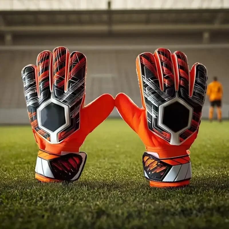 Guanti da portiere in lattice ispessito con protezione per le dita, guanti da allenamento da calcio antiscivolo e aderenti per bambini e adulti