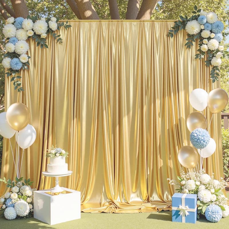 Background curtain with golden sequins, shimmering curtains without folds, for photo, birthday, wedding, baby shower, Christmas decorations