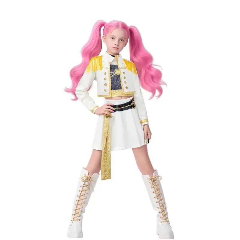 2025 Souls Kpop Demon Hunter Costume Rumi Zoey Mira Cosplay Girls Style Children's Dresses for Theater Show Halloween;3,v'5.t;8,
