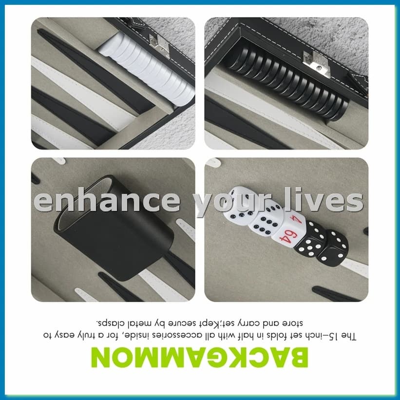 Set da backgammon - Set da backgammon classici da 14,75 pollici per giochi da tavolo per adulti per set da backgammon antico Set da gioco per famiglie Set-A12I