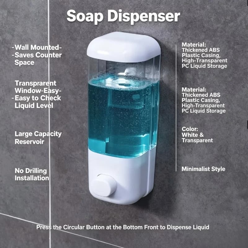 Hotel bathroom non-perforated manual soap machine wall hanging seamless paste disinfectant bottle transparent multi-liquid soap