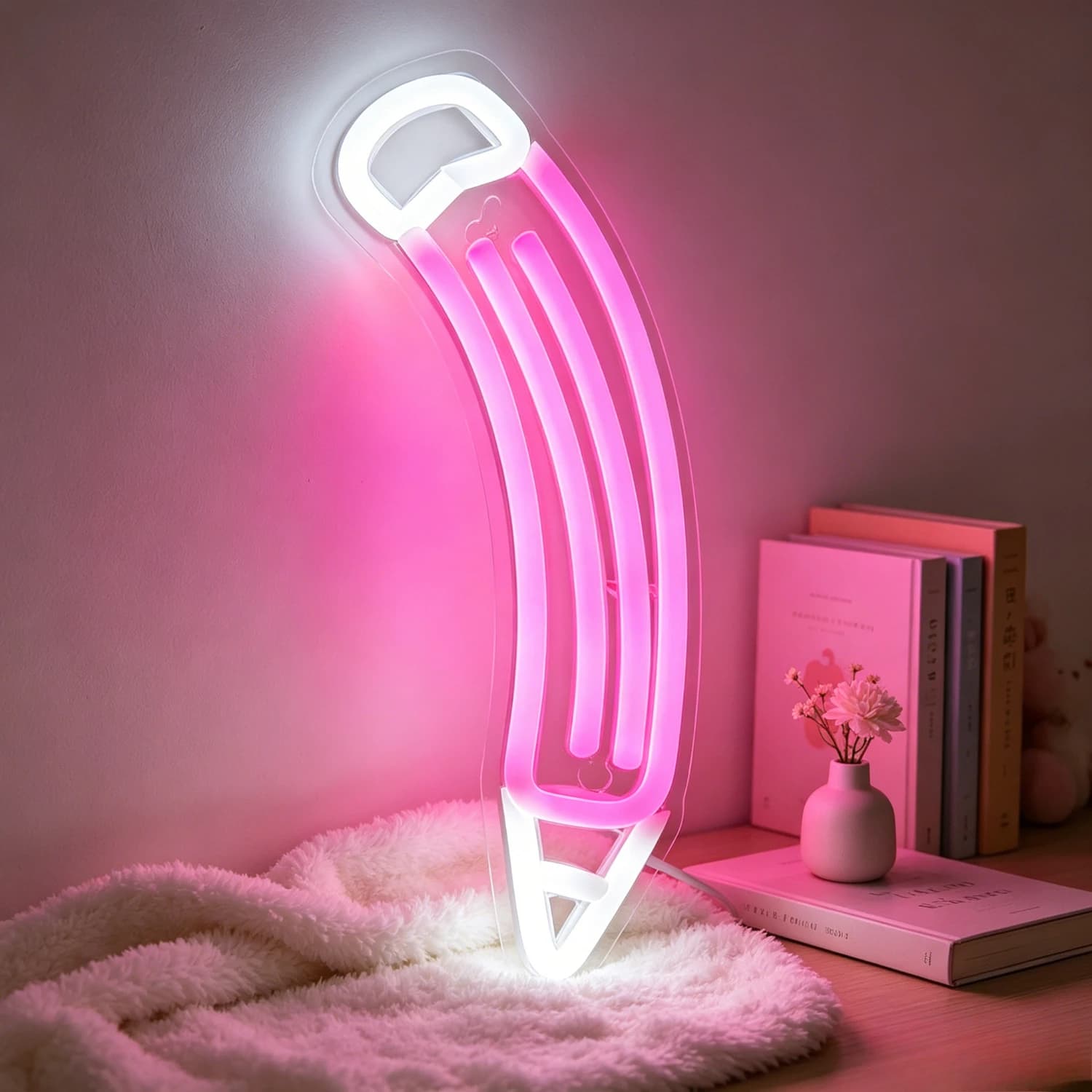 Insegna al Neon a Forma di Matita, Luce LED Neon Originale per Decorazione Pareti Camera da Letto, Feste, Matrimoni, Scuole, Insegnanti, Librerie