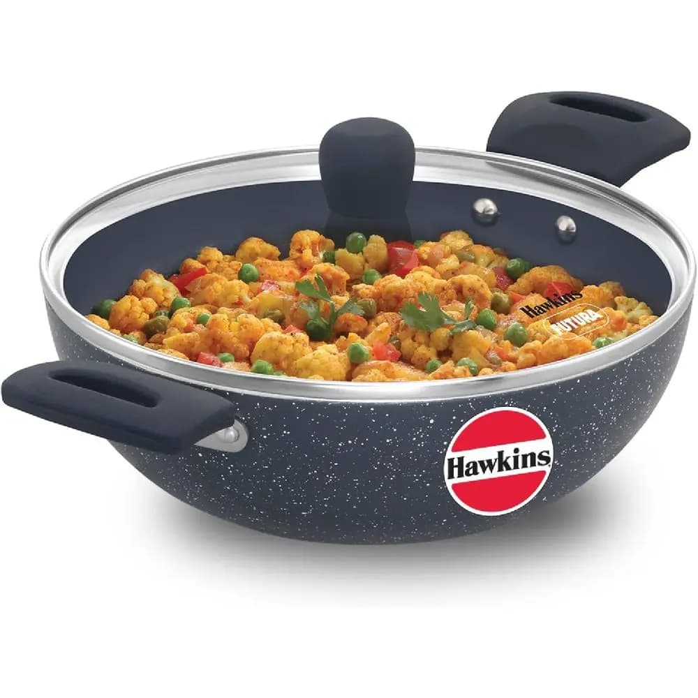 2.5L Dustproof pan with Glass Cover, Granite Cover Compatible with Induction