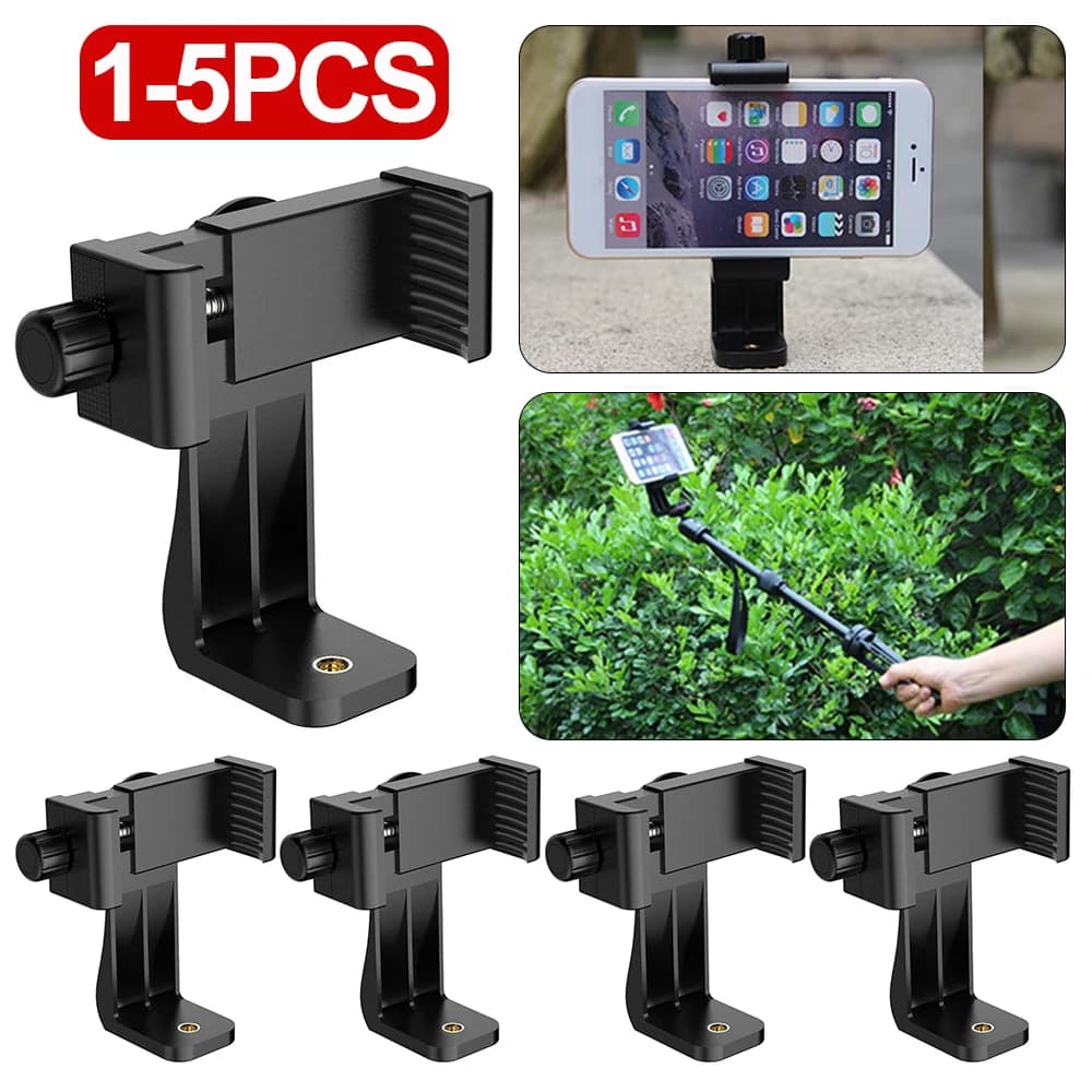 360 degree mobile phone clip compatible with all table tripod adapters with 1/4 screw mobile phone support for Samsung iphone