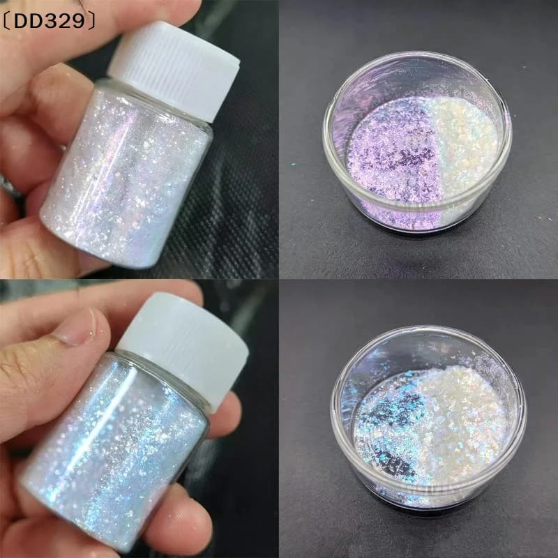 1 Bottle Nail Glitter Mica Powder Super Shiny White Mica Pearl Powder DIY Jewelry&Eyeshadow&Soap Making Dye Pigment〔DD329〕