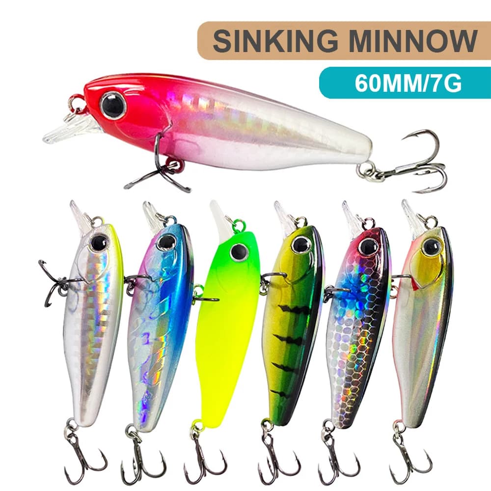 6cm 7g esche da pesca Sinking Minnow Wobbler Long Casting artificiale Hard Bait accessori per la pesca piccola carpa Bass Decoy MN624