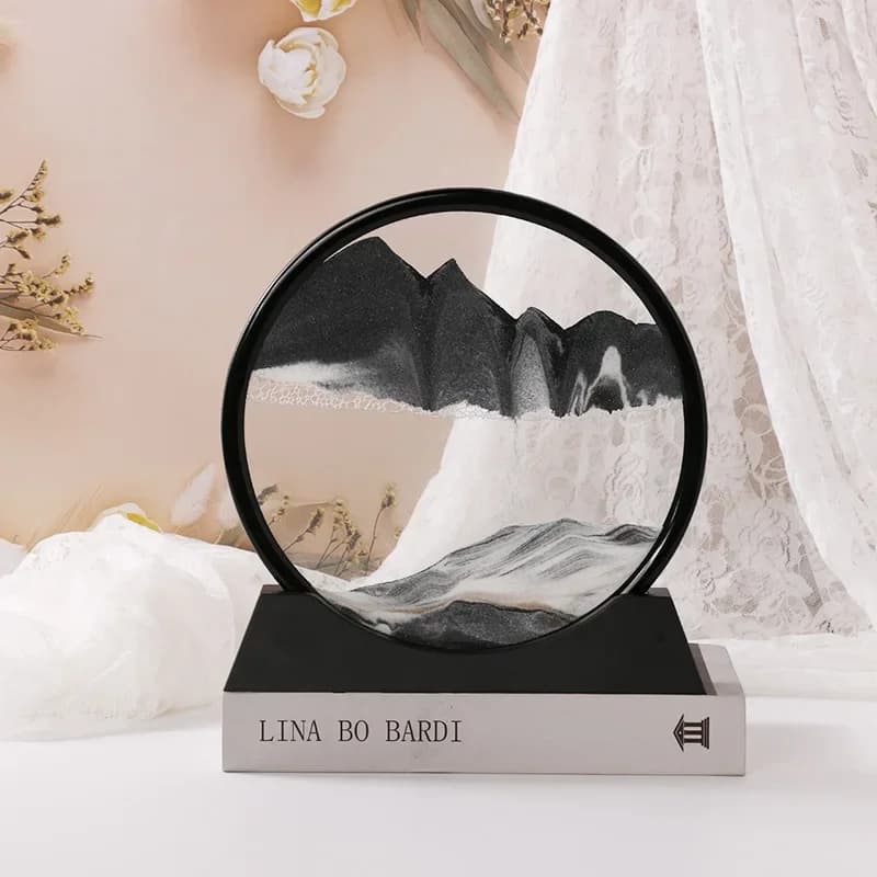Paesaggio di sabbia cinetica cornice artistica sabbie mobili 3D clessidra liquida dinamica pittura con sabbia in movimento sabbia che scorre ufficio decorazioni per la casa regali
