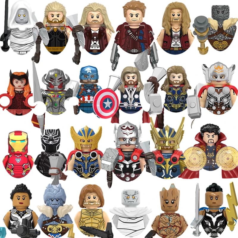 10PCS Random Building Blocks Thunder God Building Blocks Mini Dolls, Puzzle Particles DIY Toys Gifts