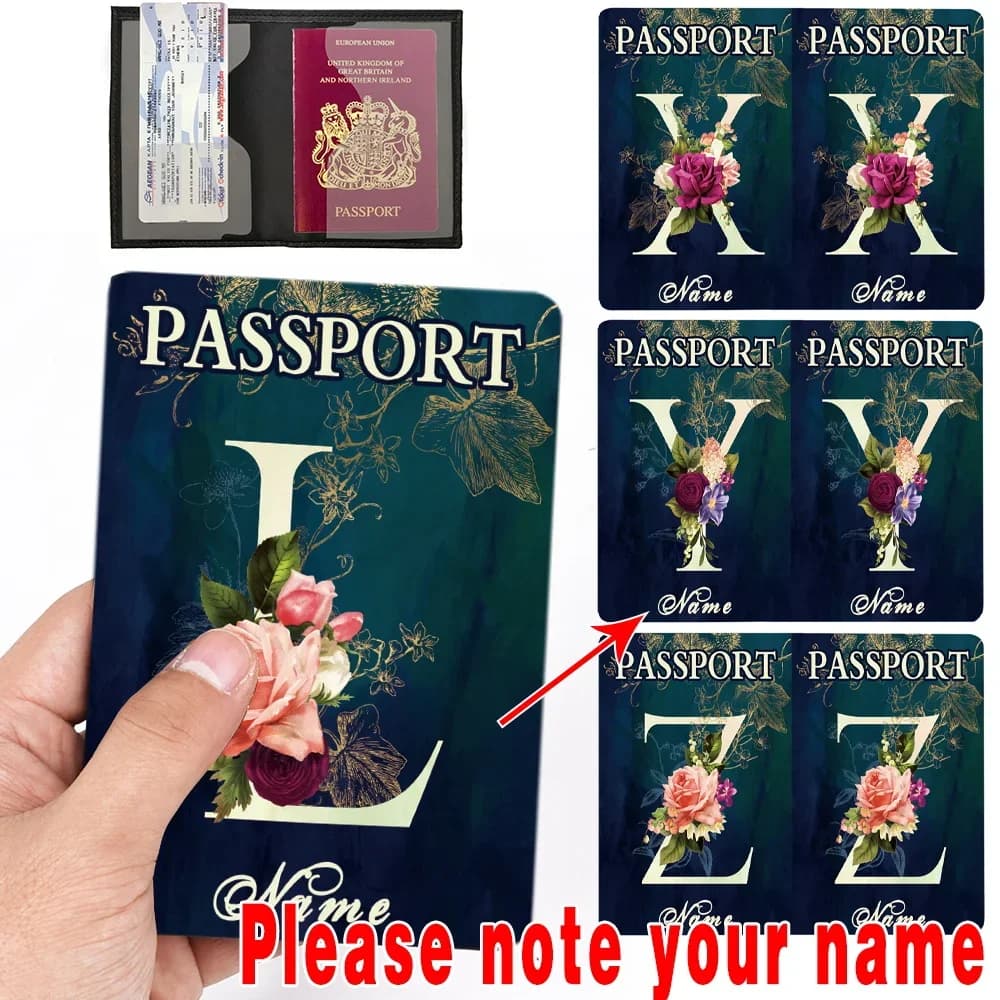 Custodia protettiva per passaporto ID Cred-Card Porta biglietti da visita Personalizza qualsiasi nome Copertine per passaporto Custodia impermeabile in pelle PU