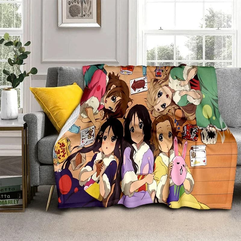 Coperta Lolita carina cartone animato K-ON per ragazze Kawaii 3D, coperta morbida per la casa, camera da letto, divano letto, picnic, copertura da viaggio, coperta per bambini