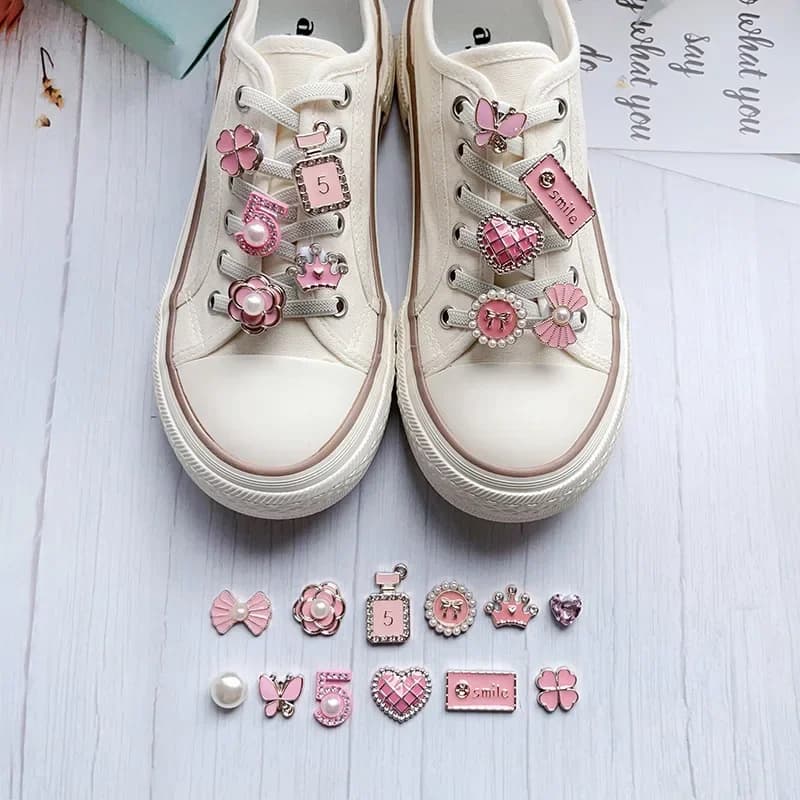 1 pz ragazze rosa lacci delle scarpe fascino fibbia lacci delle scarpe ciondoli per scarpe da ginnastica decorazioni moda lacci delle scarpe fai da te accessori nuovo