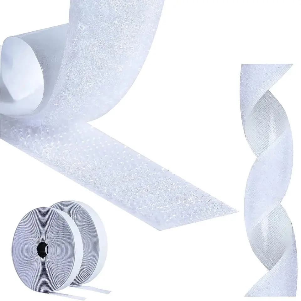 Nastro adesivo magico da 25M adesivo biadesivo Extra forte autoadesivo con adesivo Pad Fluffy Hook and Loop Fastener bianco 2cm