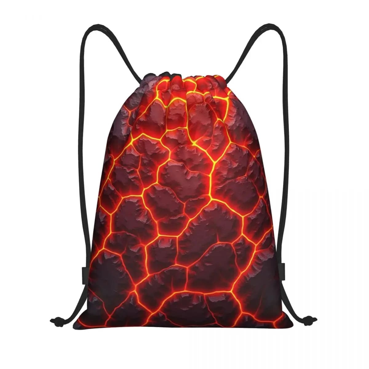 Zaini Casual con Coulisse a Tema Vulcano, Lava e Fuoco, Borse Porta Scarpe e Libri per Viaggi e Studenti