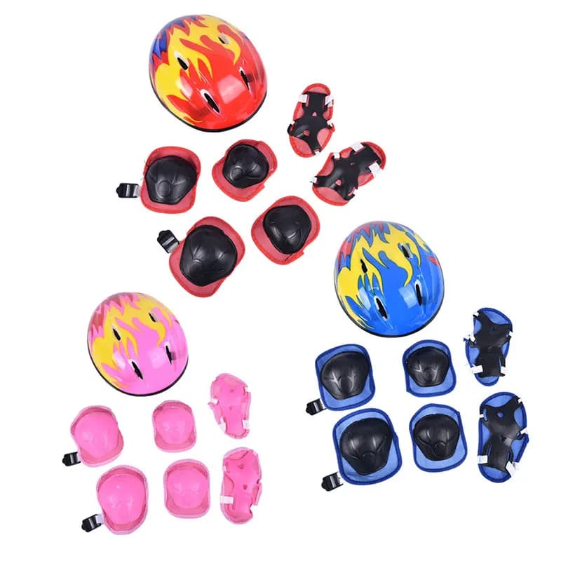 Casco da Bicicletta Sportivo per Bambini, Set Protettivo da 7 Pezzi per Bici da Equilibrio e Slalom