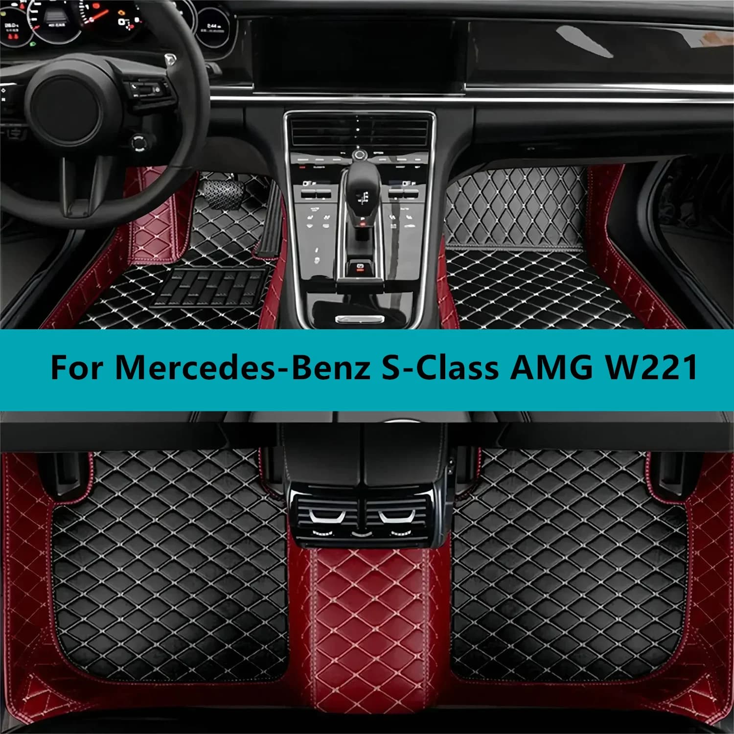 Tappetini per auto in pelle per Mercedes-Benz Classe S AMG W221 2005 2006 2007 2008 2009 Tappetini per auto impermeabili per tutte le stagioni