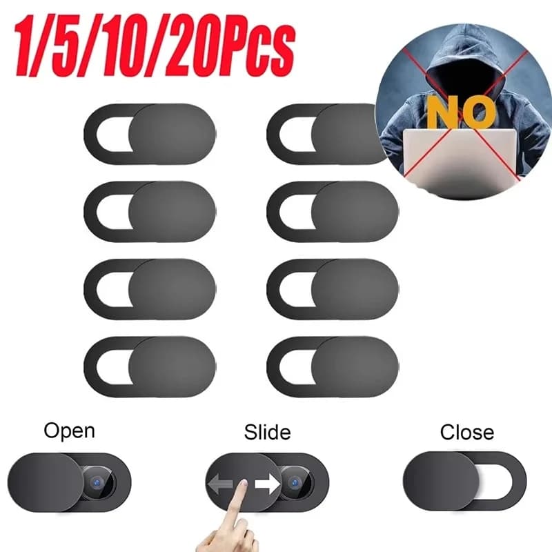 1/5/20 Pezzi Copertura Protettiva Universale per Webcam, Protezione Antispionaggio Scorrevole per Fotocamera, Adesivi Privacy per iPad, Laptop, Macbook, Telefono