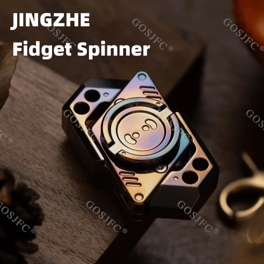 JINGZHE Fidget Spinner Giocattoli Fidget in acciaio inossidabile per adulti Giocattolo antistress Giroscopio con armatura aperta